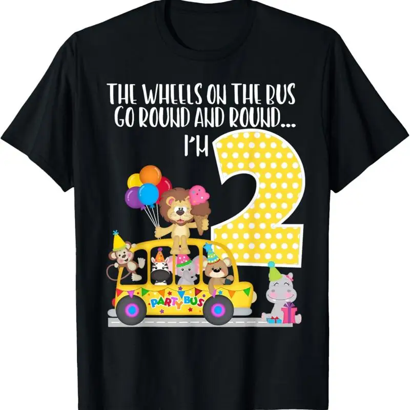 Одинаковая футболка для всей семьи The Wheels On Bus на 2-й день рождения для 2 лет