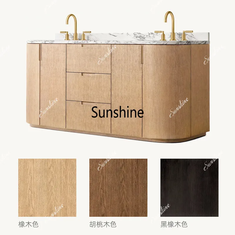 Modern arc corner bathroom cabinet paint oak washstand