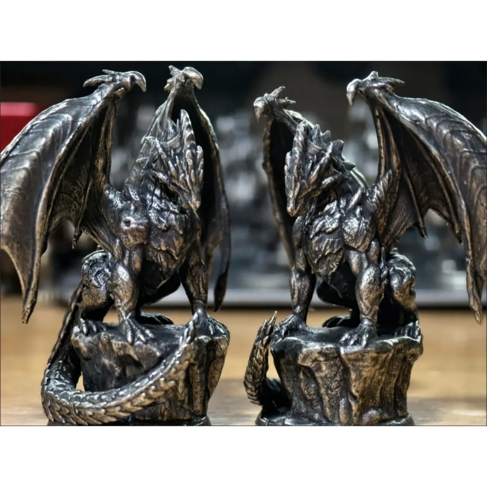 Copper Ancient Evil Dark Dragon Metal Soldier Model Desktop Ornaments Accessories Figurines Miniatures Gifts