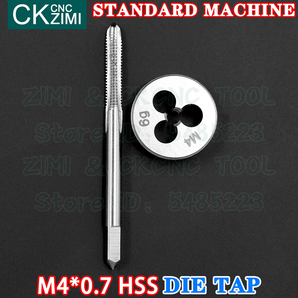 M4*0.7 M4X0.7 Hss Rechte Handvat Standaard Machine Die Tap Hoge Snelheid Staaldraad Tikken Boor Ronde Sterven Tap en Sterven Set Gereedschap