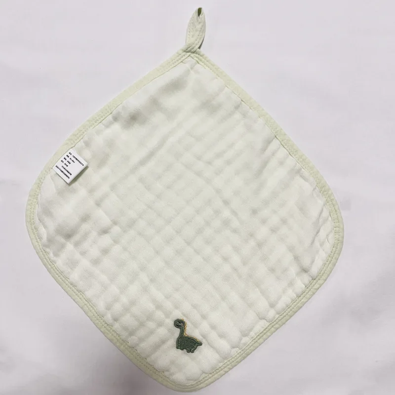 6-Layer Gauze Newborn Drool Bibs, Soft Baby Face Washing Small Square Towels, Infant Cotton Gauze Towels with Hanging Loop