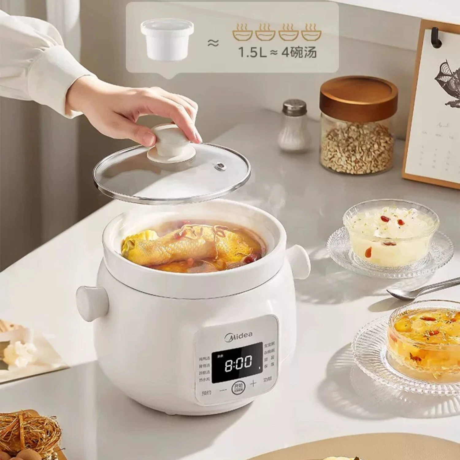Household Automatic Electric Stew Pot New Multi-functional Small Ceramic Stew Pot Soup Porridge Cooking Pot