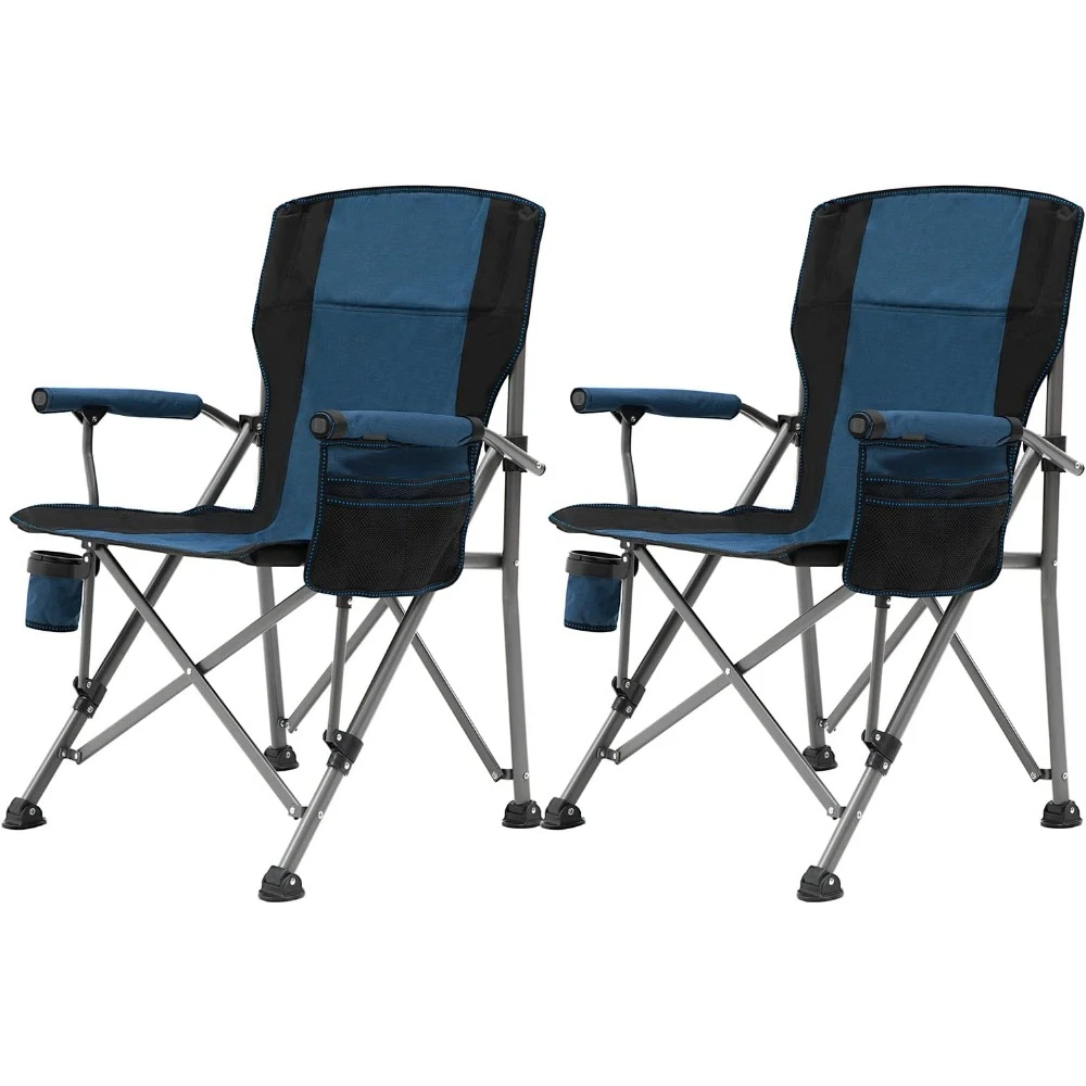 

Fishing chairs Hard Arm High Back Lawn Chair Heavy Duty with Cup Holder, for Camp, Fishing, Hiking, fishing, Carry Bag Included