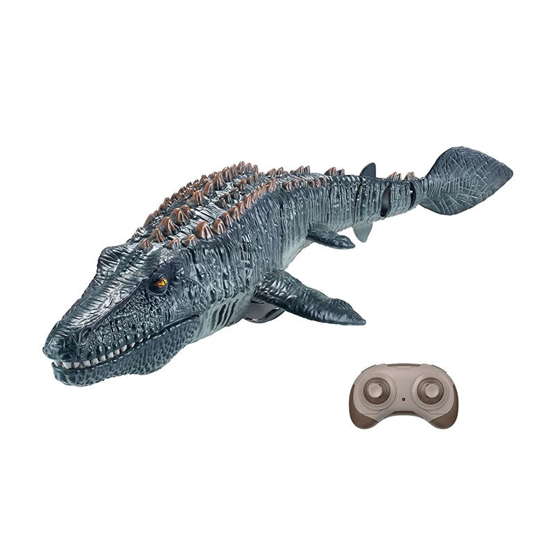 2.4G Remote Control Dinosaur For Kids Mosasaurus Diving Toys Rc Boat With Light Spray Water For Swimming Pool Bathroom Bath Toys