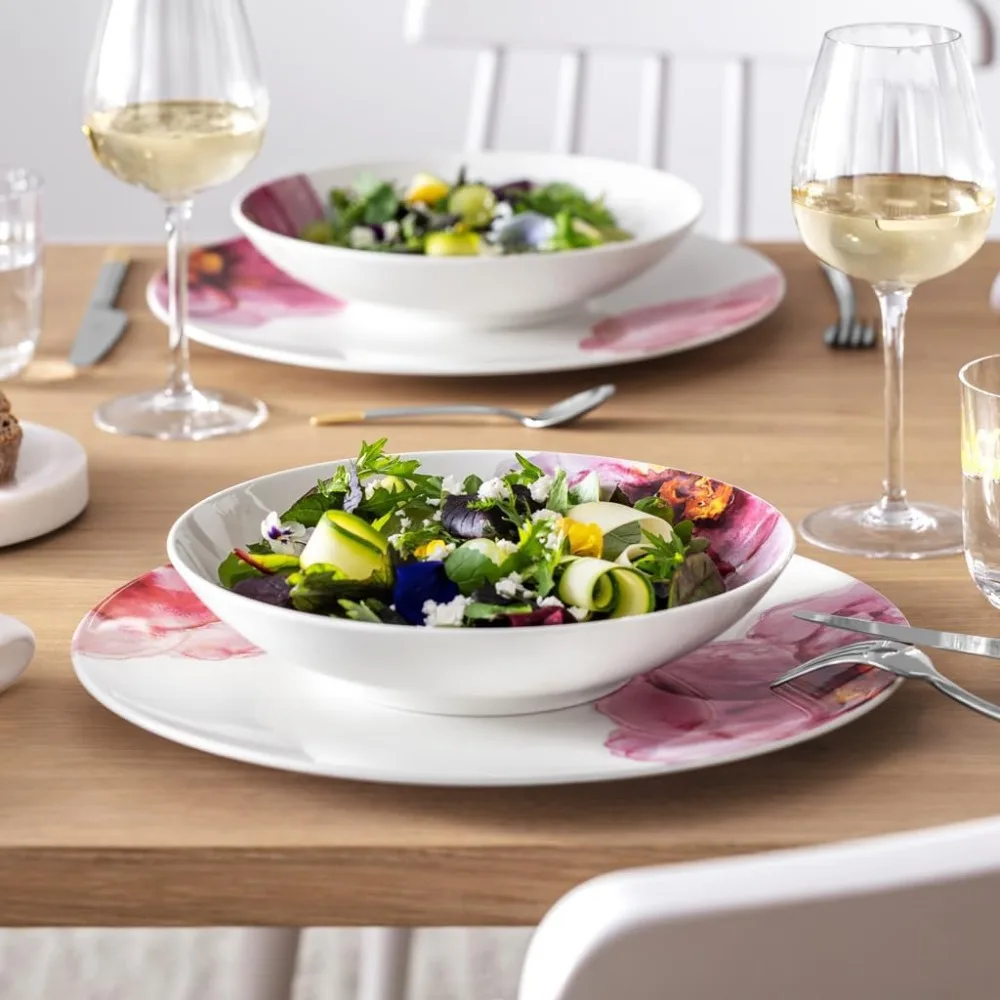 

HOME Rose Garden 12-Piece Dinnerware Set, Premium Porcelain, Made in Germany