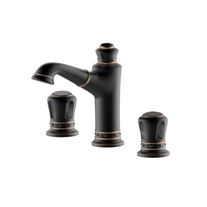 

Split basin faucet ORB European three-hole basin hot and cold pulling faucet 33025