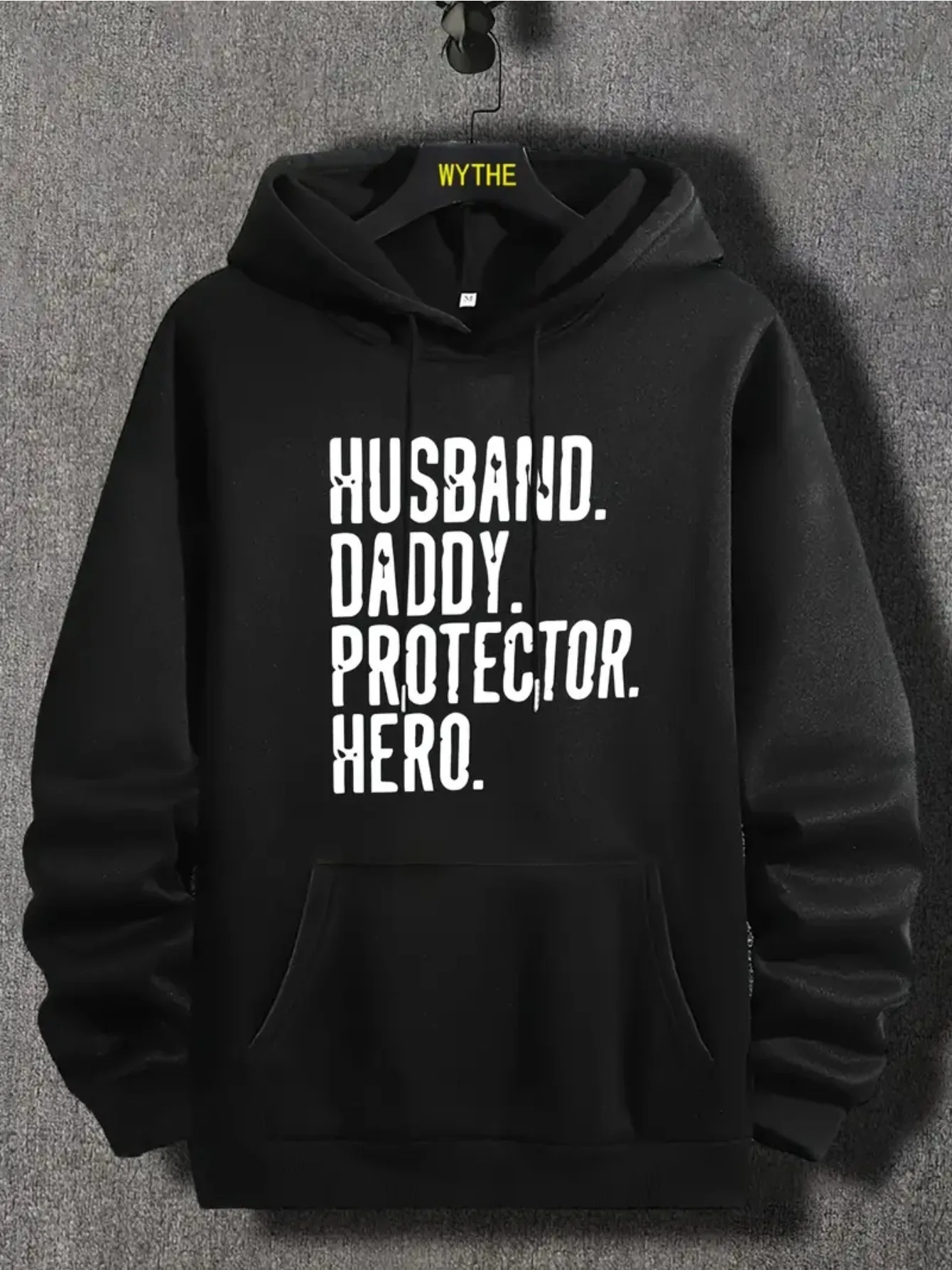 

Men's loose hoodie, suitable for all seasons. The front pocket design is machine washable. Fun Dad/Husband/Guardian Hero pattern