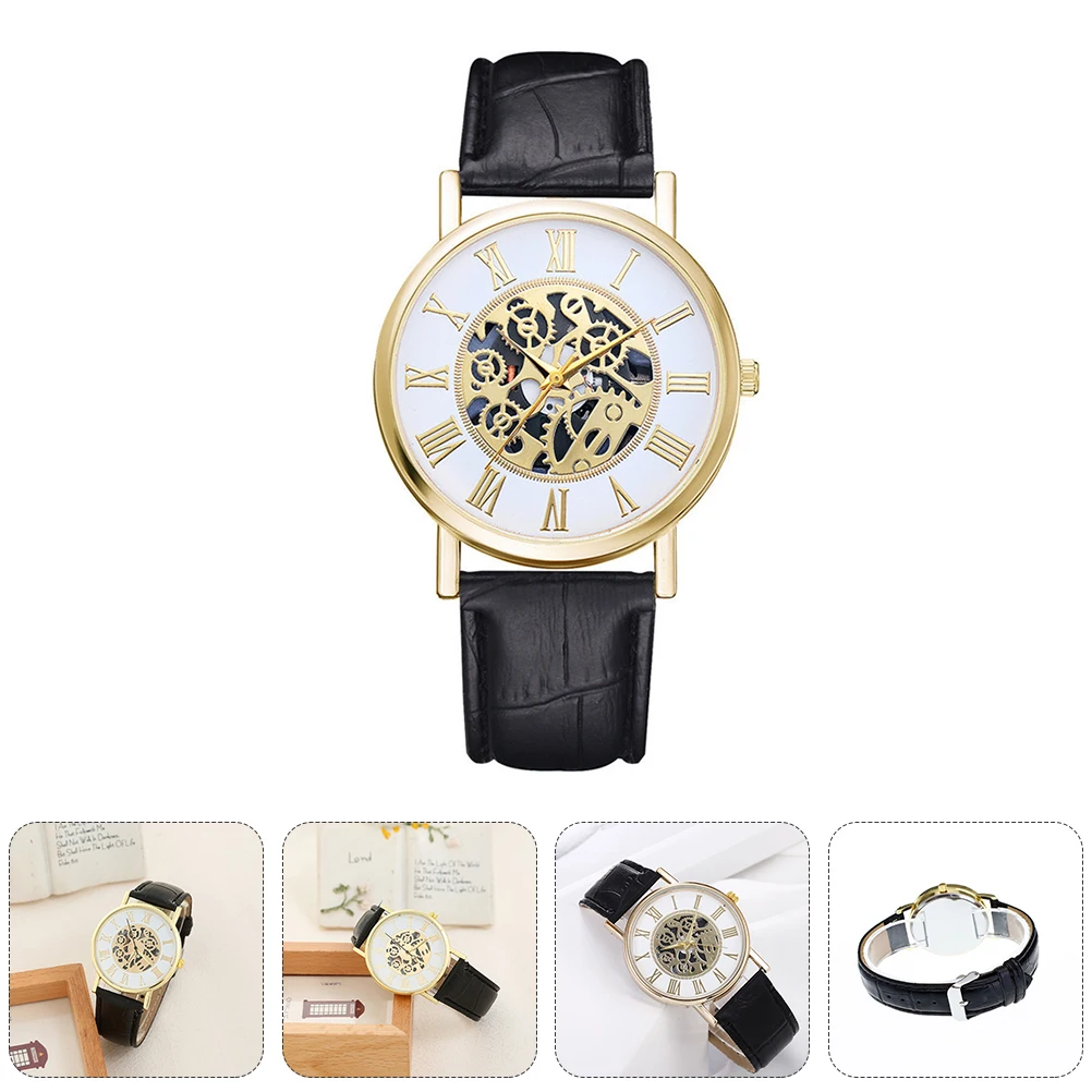 

Quartz Watches Hollow Business Watch for Men Women Wristwatch Breathing Strap Perfect Gift Chic Design Long Quality