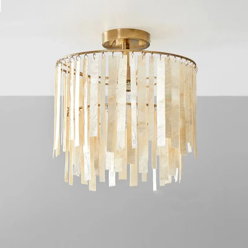 American simple round bedroom light ceiling light shell aisle entrance coat and hat