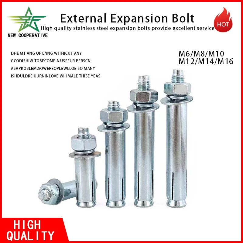 Hex Head Built-in Expansion Concrete Anchor Bolts 4Pcs M6 M8 M10 M12 M14 M16 Stainless Steel Hex Head Built-in Expansion Screws