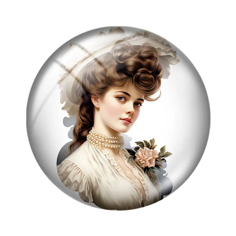 ريترو ستايل فيكتوريا نوبل 12/18/20/25 مللي متر الزجاج كابوشون سوار قلادة خواتم للمجوهرات التجريبي أقراط الظهر صنع النتائج