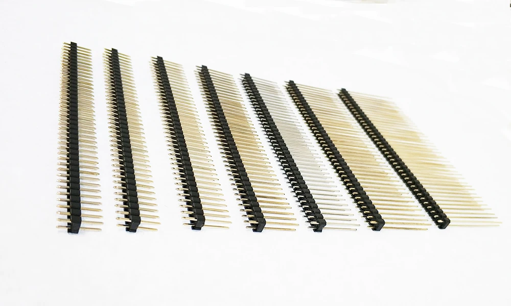 5pcs 2.54mm Dual Pin Header 2x40P Straight Double Row Single Plastic Height 2.5 A=3mm Gold-Plated Rohs L13-15-17-19-21-25-30mm