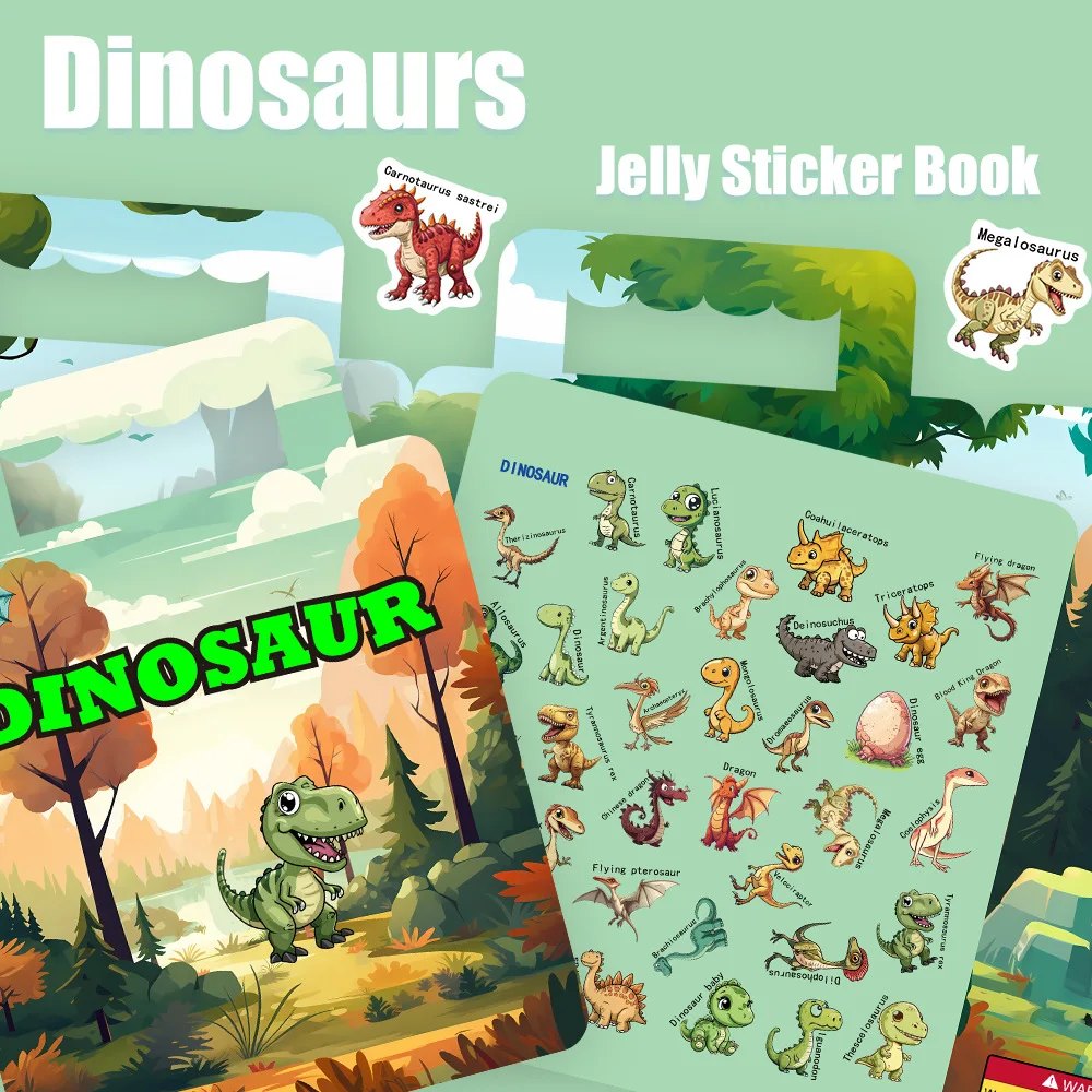 

Dinosaur Sticker Activity Book: Fun Early Learning for Focus & Thinking Skills, Creative DIY Scene