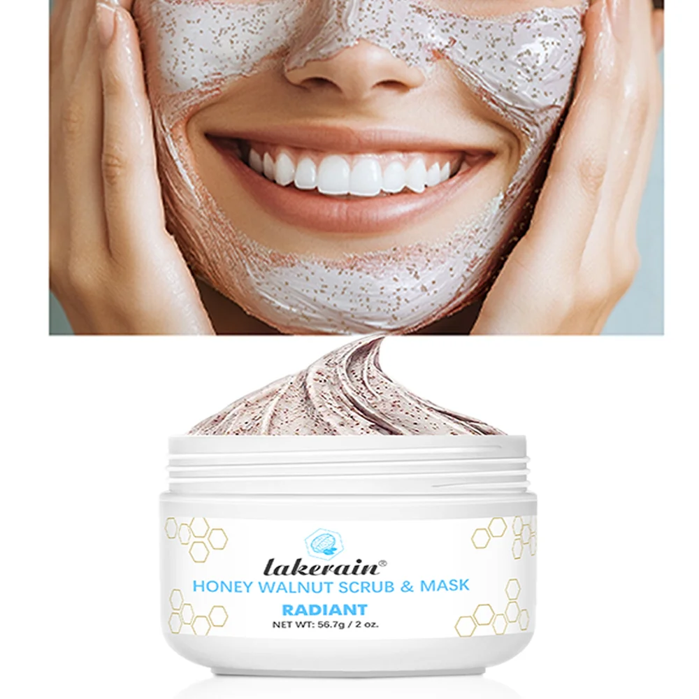Mascarilla exfoliante Facial y exfoliante Facial, cuidado de la piel, brillo hidratante, limpieza nutritiva, mascarilla exfoliante Facial de nogal y miel
