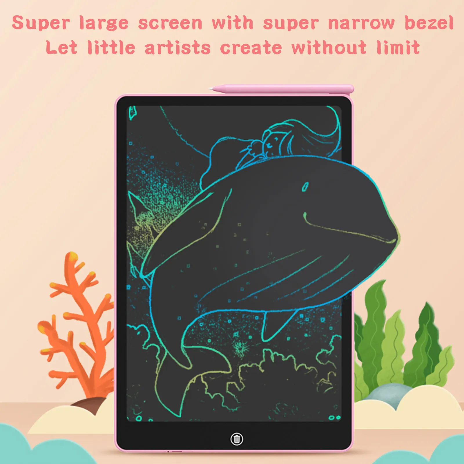 Nowy 16-calowy dzieci magiczna tablica Tablet graficzny LCD zabawki dla dziewczynek prezenty cyfrowy Notebook duลผy rozmiar tablica ogลoszeล notes