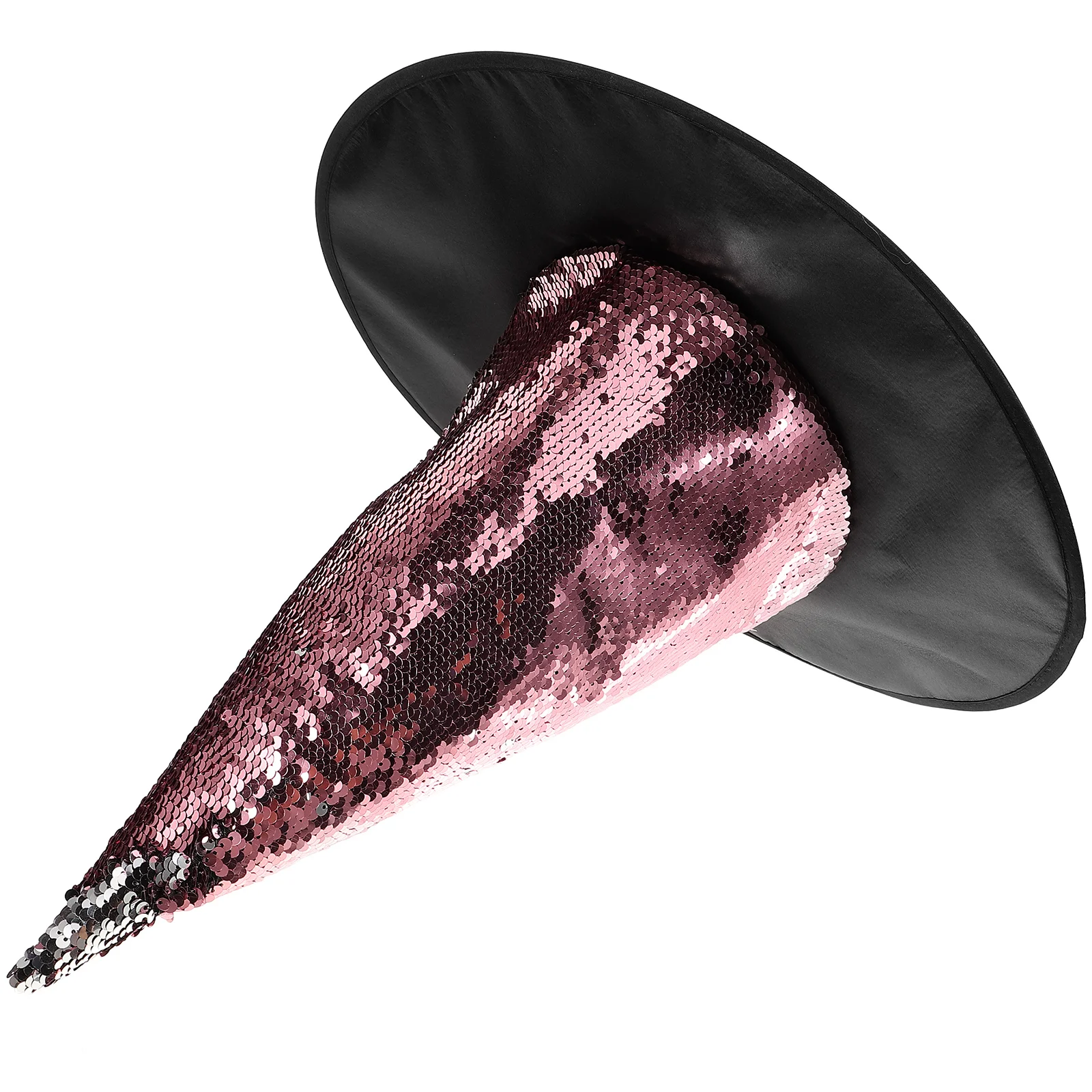 

Witch Hat for Women Brown Sequin Glitter Adult Witches Hats Halloween Costume Party Accessories Cosplay Decorative Brim Fabric