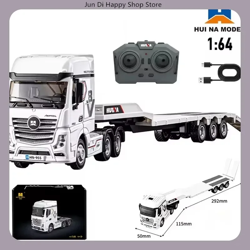 Huina 9900 RC Truck Flatbed Trailer 1/64 Mini RC Racing Car Drift Desktop Engineering Vehicles 2.4g Remote Control Sports Cars