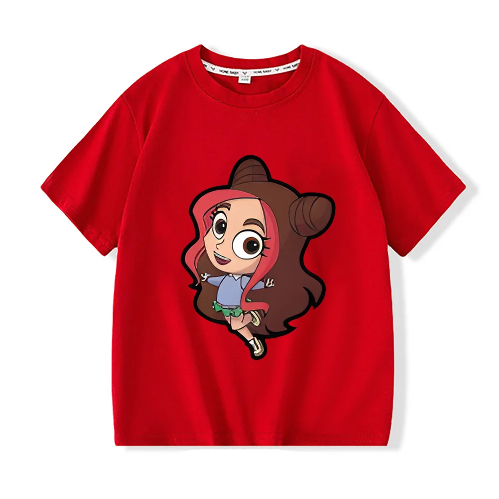 A4 Cartoon Graphic Kids T-shirt Girls Soft Cotton Short Sleeve Tshirt Boy Comfortable Round Neck Tees Children Boutique Clothing