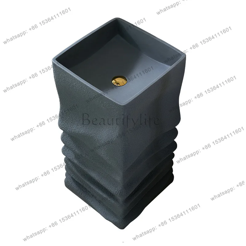 art artificial stone integrated wash basin outdoor courtyard balcony floor-to-ceiling wash basin creative column basin