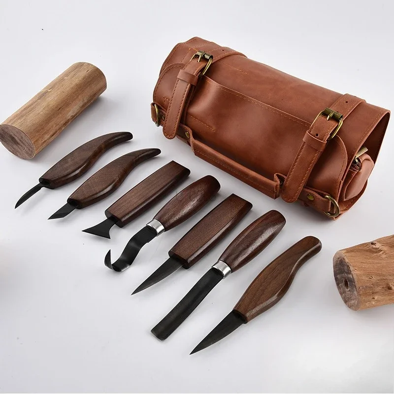 

Wood Carving Kit Deluxe Handmade Whittling Knife Set Wooden Carving Tools with Large PU Leather Case for Beginner Professional