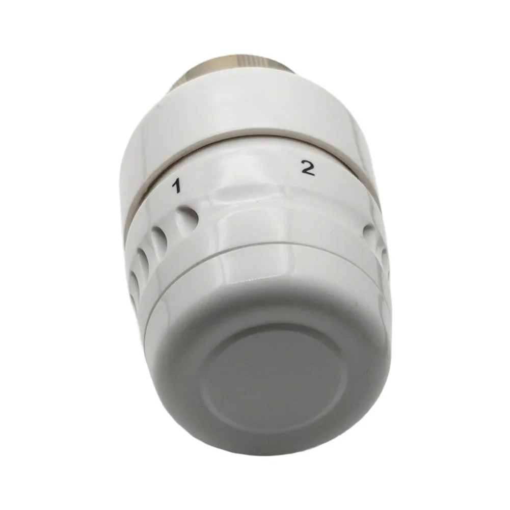 White Plastic Thermostatic Valve Head M30x1.5 Compatible with Underfloor Heating High Flow Radiator Installations
