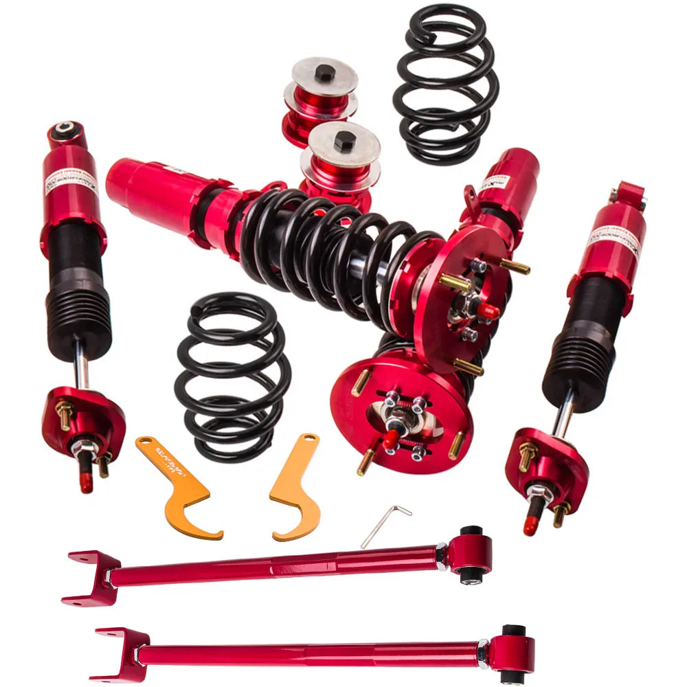 24 Ways Damper Coilover Suspension for BMW E46 3 Series 320i 323i 325i 328i 330i Red  2 pieces control arms