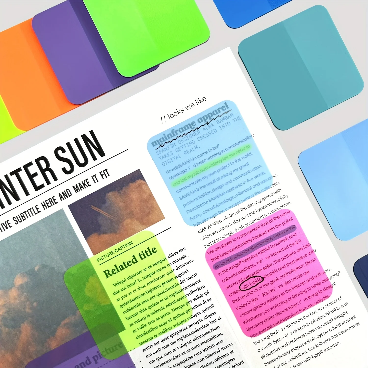 8 PadsWaterproof Self-Adhesive Transparent Sticky Notes Translucent Sticky Notes For School Office Supplies 160 Sheets Assorted