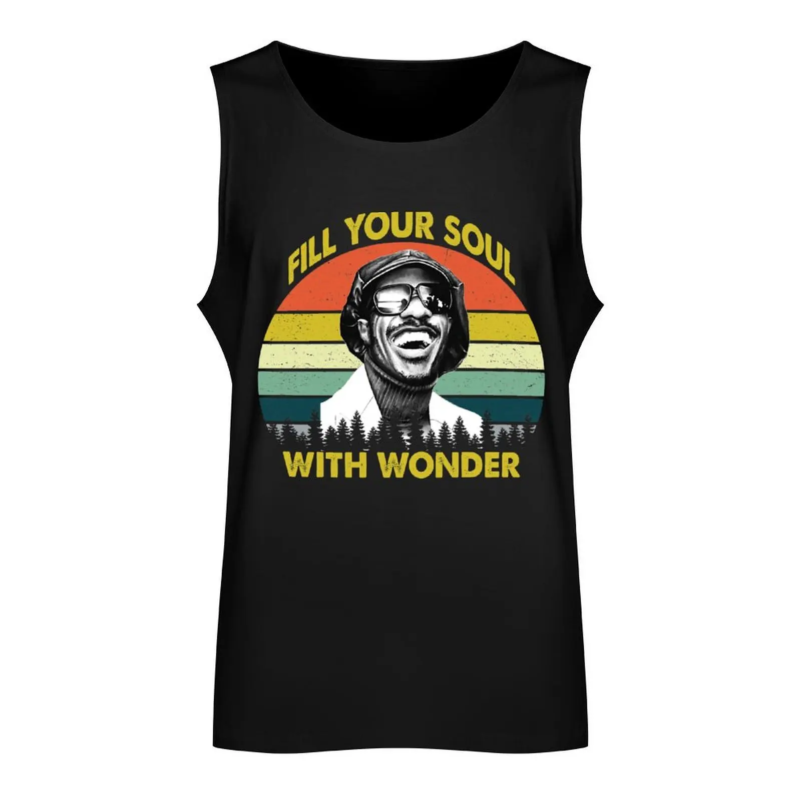 Vintage Stevie Fill Your Soul with Wonder Retro Tank Top Men's singlets Men's summer clothes 2024