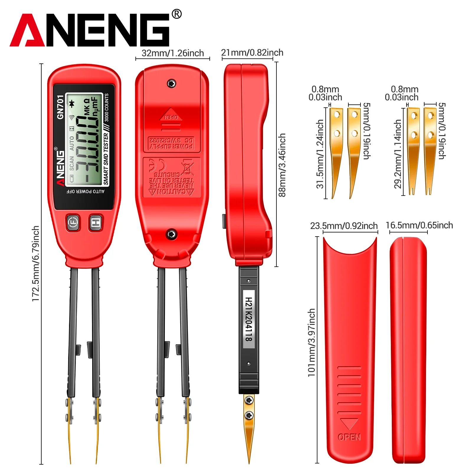 ANENG GN701 high-precision SMD surface mount tester tweezer type resistance capacitance diode on/off detector LCR bridge meter view 5