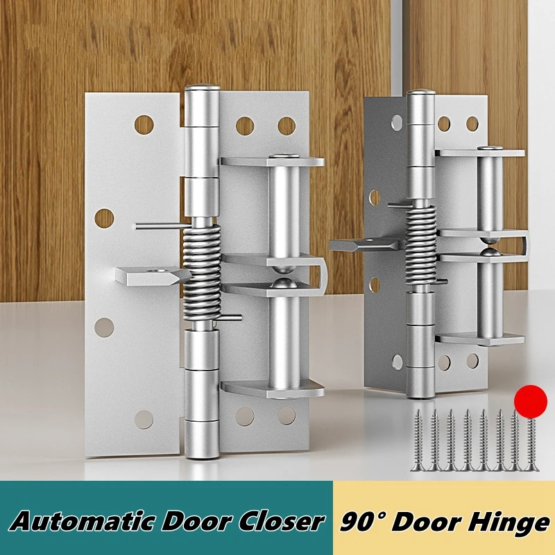 

Multifunctional 3 In 1 Heavy Duty Automatic Door Closer,Self Closing Invisible Doors Spring Hinges,90° Positioning Door Stopper