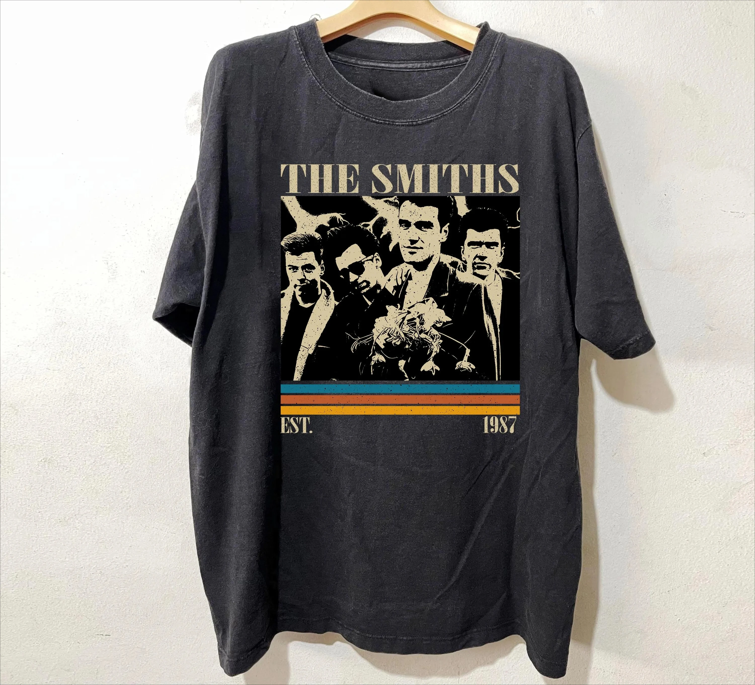 

Женская летняя футболка больших размеров с винтажным принтом The Smiths, хлопковая, дышащая, стильная, универсальная, в уличном стиле, оверсайз