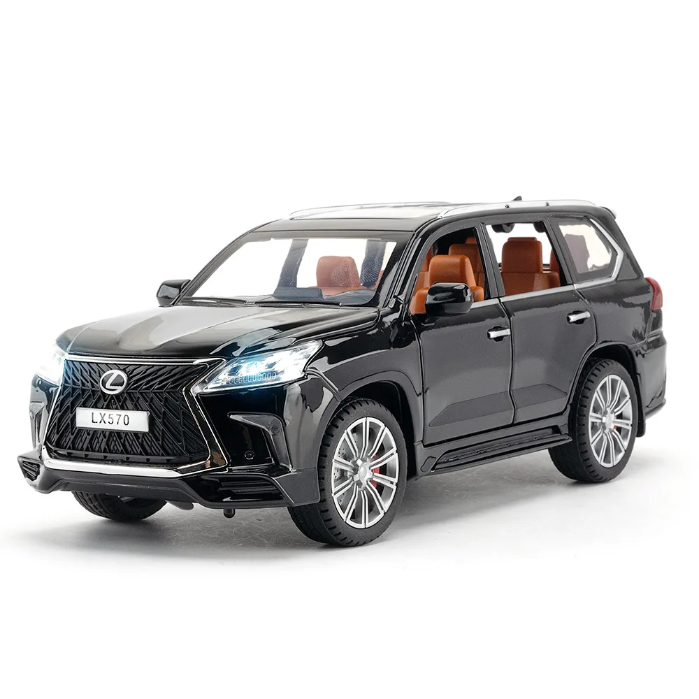 1:24 LEXUS LX570 SUV Alloy Car Model Diecasts Metal Toy Car Model High Simulation Sound and light Collection Toy Gift C517