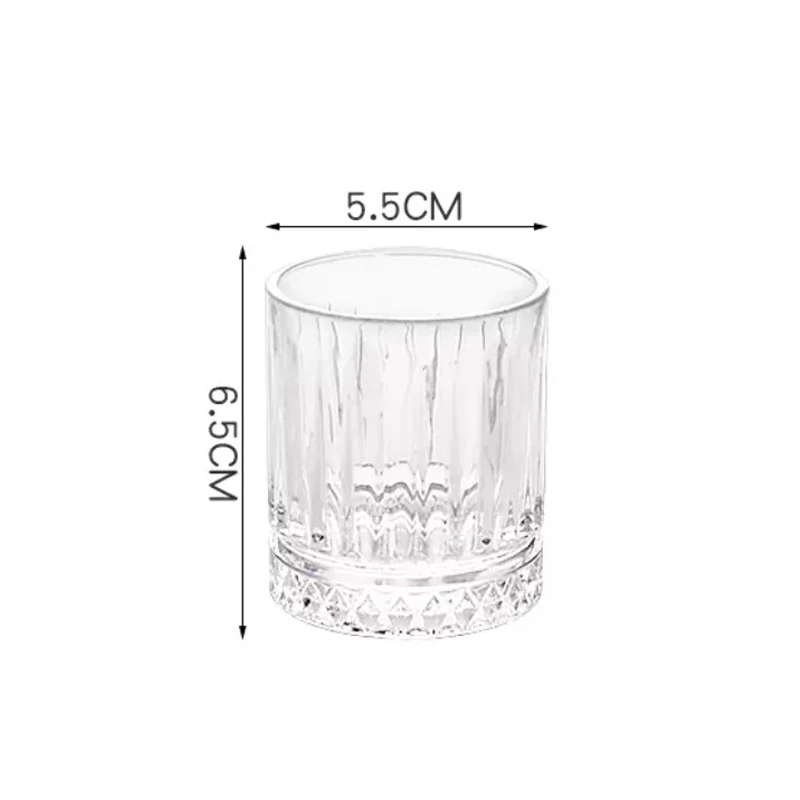 6pcs Set Diamond Painting Glass Spirits Cup Wine Glass Cup Whiskey Engraved Goblet Home Bar Drinkwares Transparent Wedding Gifts