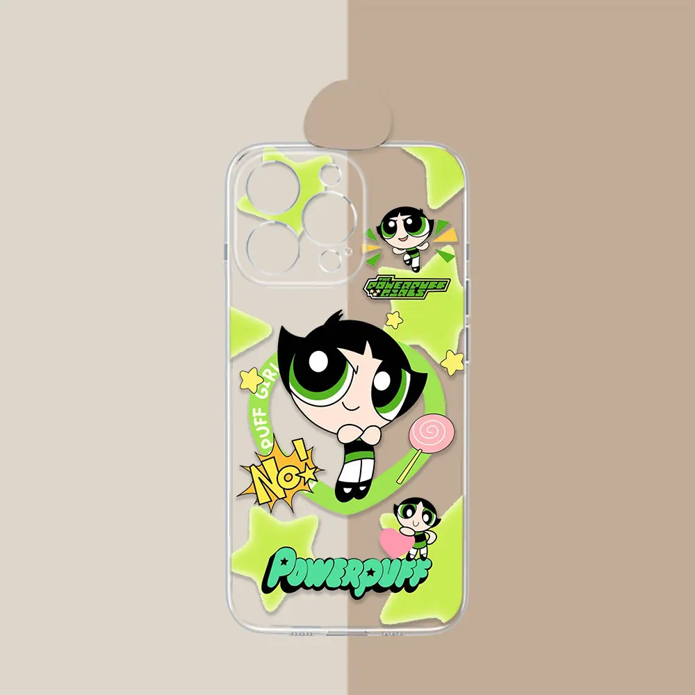 Anime P-Powerpuff G-Girls Phone Case For Redmi Note 13 12 11 ProPlus 12S 11T 11S 10 10S 9 9S 9T 8 Pro Max Case Transparent Cover