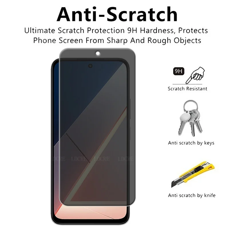1/2/3/4Pcs For Xiaomi Poco M7 Glass Poco M7 4G Screen Protector 9H HD Phone Protective Anti-Spy Privacy Tempered Glass Poco M7