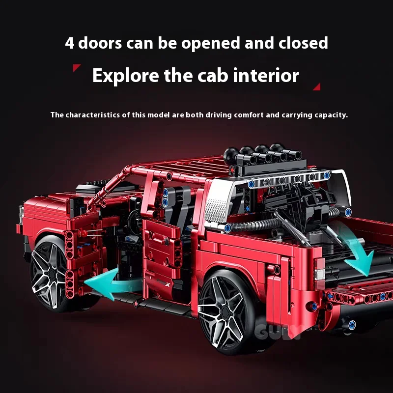 Meilleur vendeur10633 MOC technique RC SUV blocs de construction modèle pick-up briques assemblage jouets pour enfants coffrets cadeaux de noël