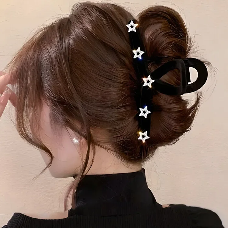 New Star Black Grab Clip Temperament Female Pan Hair Shark Clip Hair Headwear for Women Hair Accessories