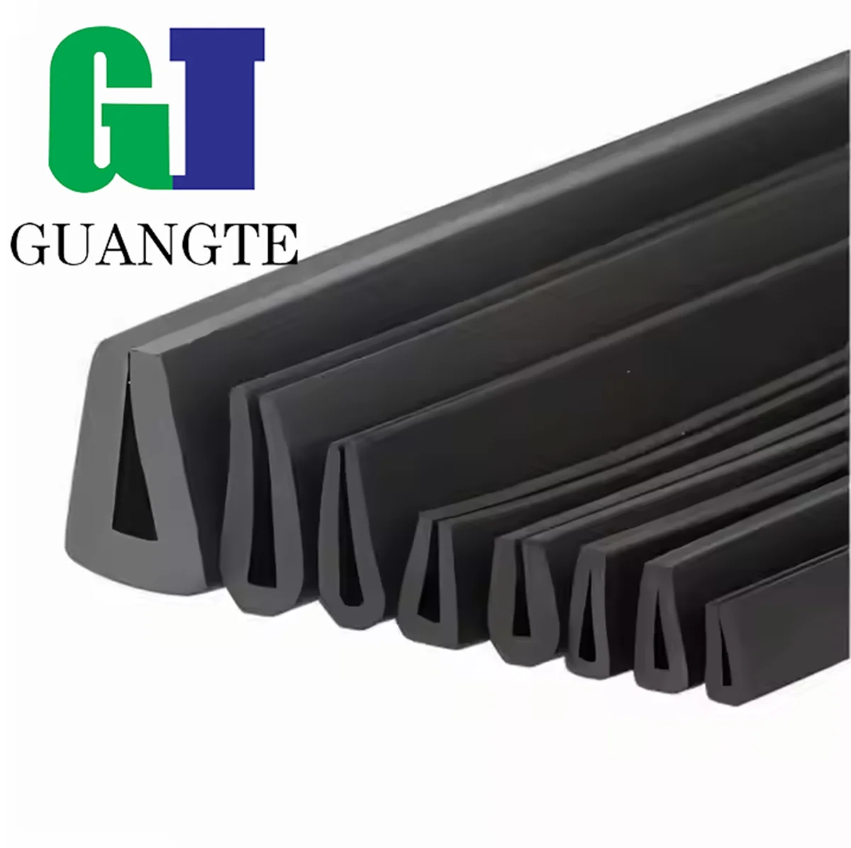 1M/5M U-shaped black rubber U Channel  Rubber Shower Door Glass Edging Shield Sealing Strip Transparent Edge Trim