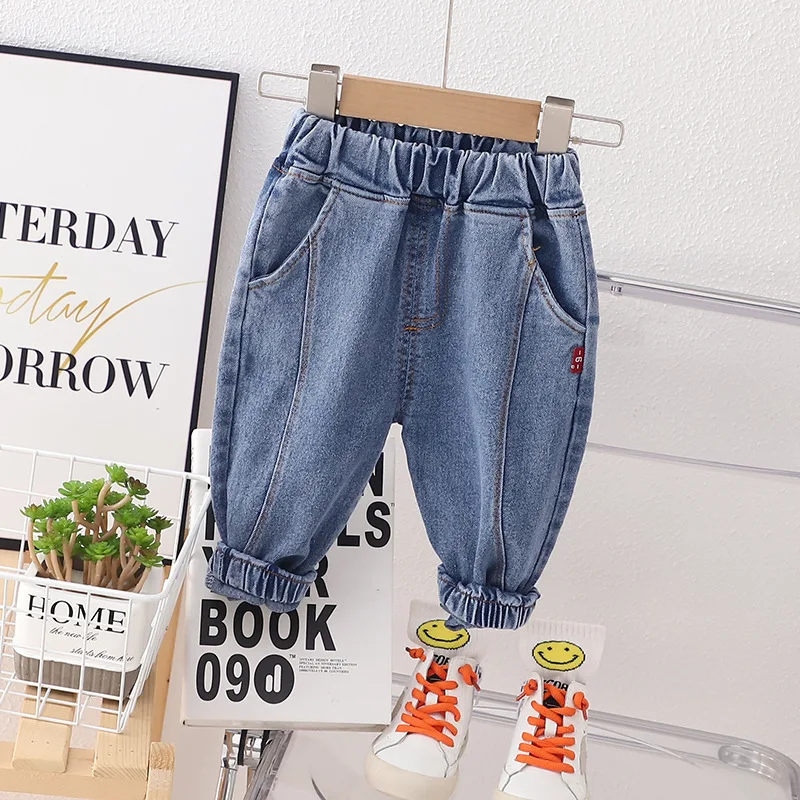 New Hot Baby Boys Girls Jeans Pants Children Trousers Boys Girls Jeans Boys Casual Pants Cartoon Jeans Kids 1 2 3 4 YEARS
