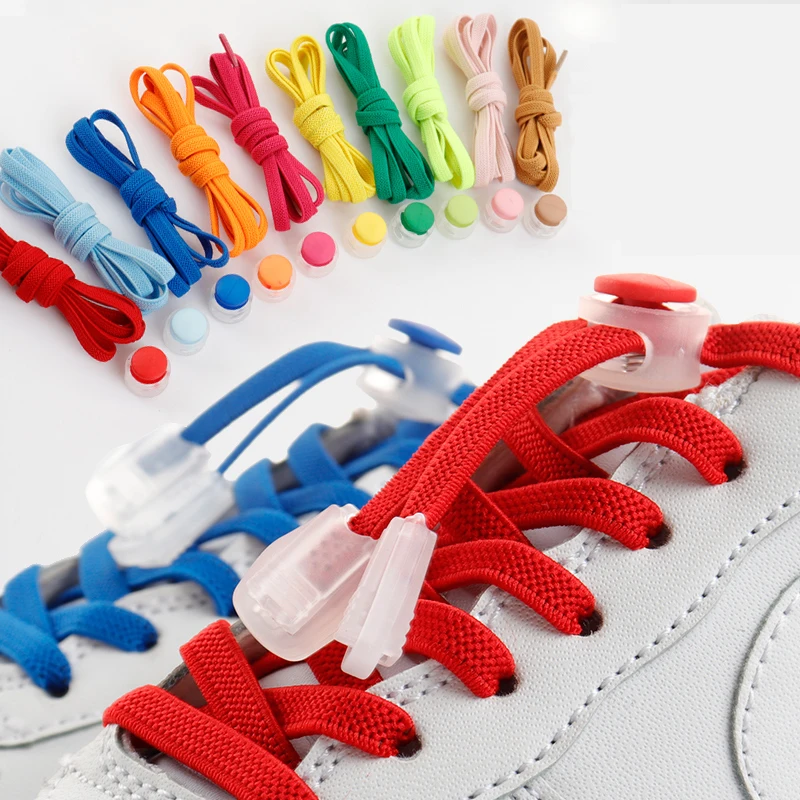 Elastic Laces Sneakers Spring Lock Shoelaces Without Ties Kids Adult Quick Shoe Laces Rubber Bands Lazy Shoelace for Shoes