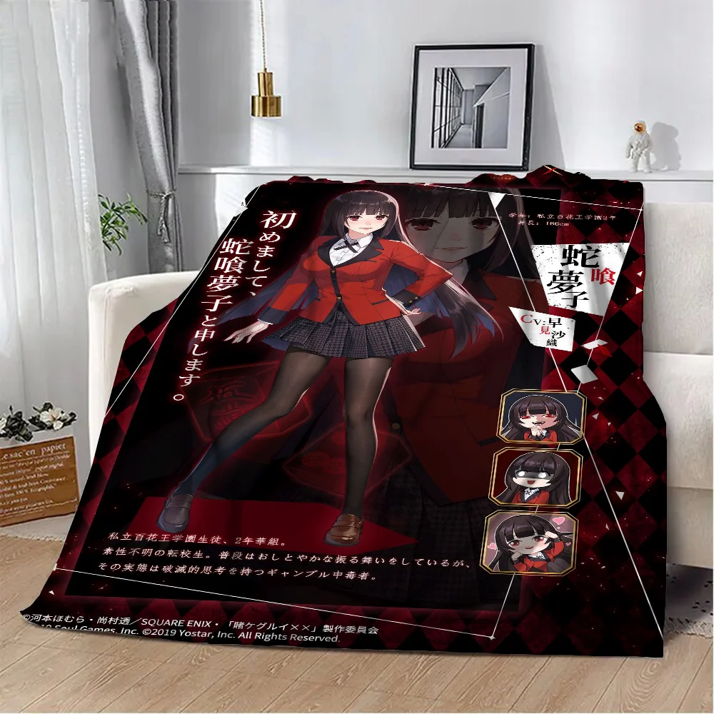 Hairy Blankets for Bed Throw Blankets for Adults K-kakegurui Jabami Yumeko Anime Blanket King Size Thin Wadding Blanket Sofa Nap