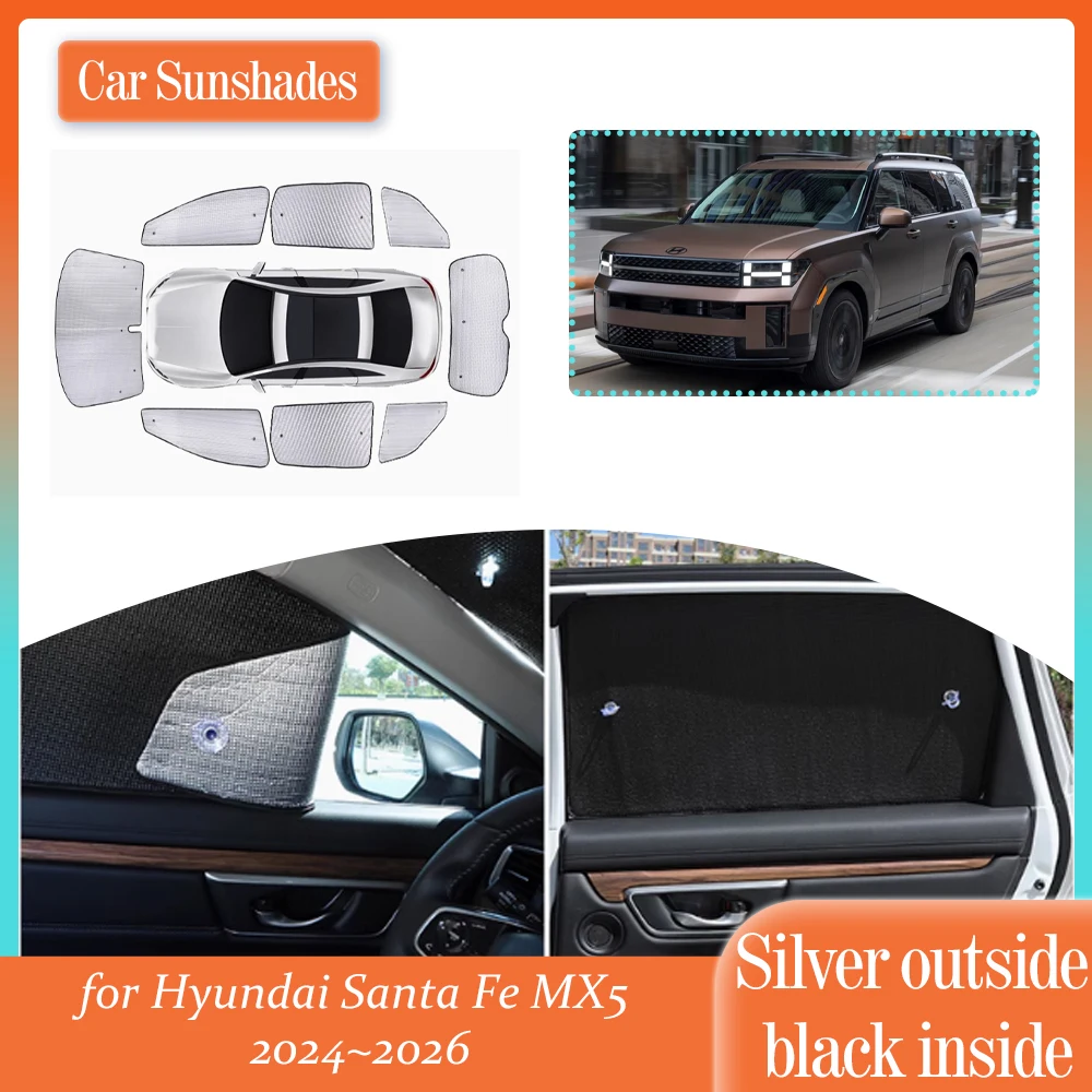 

Car SunShade for Hyundai Santa Fe MX5 2024~2026 2025 Windows Sun Visor Windshield Curtain Cover Sunroof Pad Part Accessories