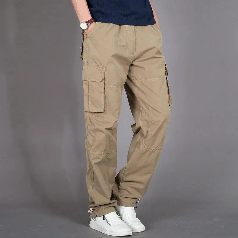 

Men Cotton Cargo Pants Function Pants Army Green Mens Casual Outdoor Sports Trousers Y2K Clothing Spring Autumn