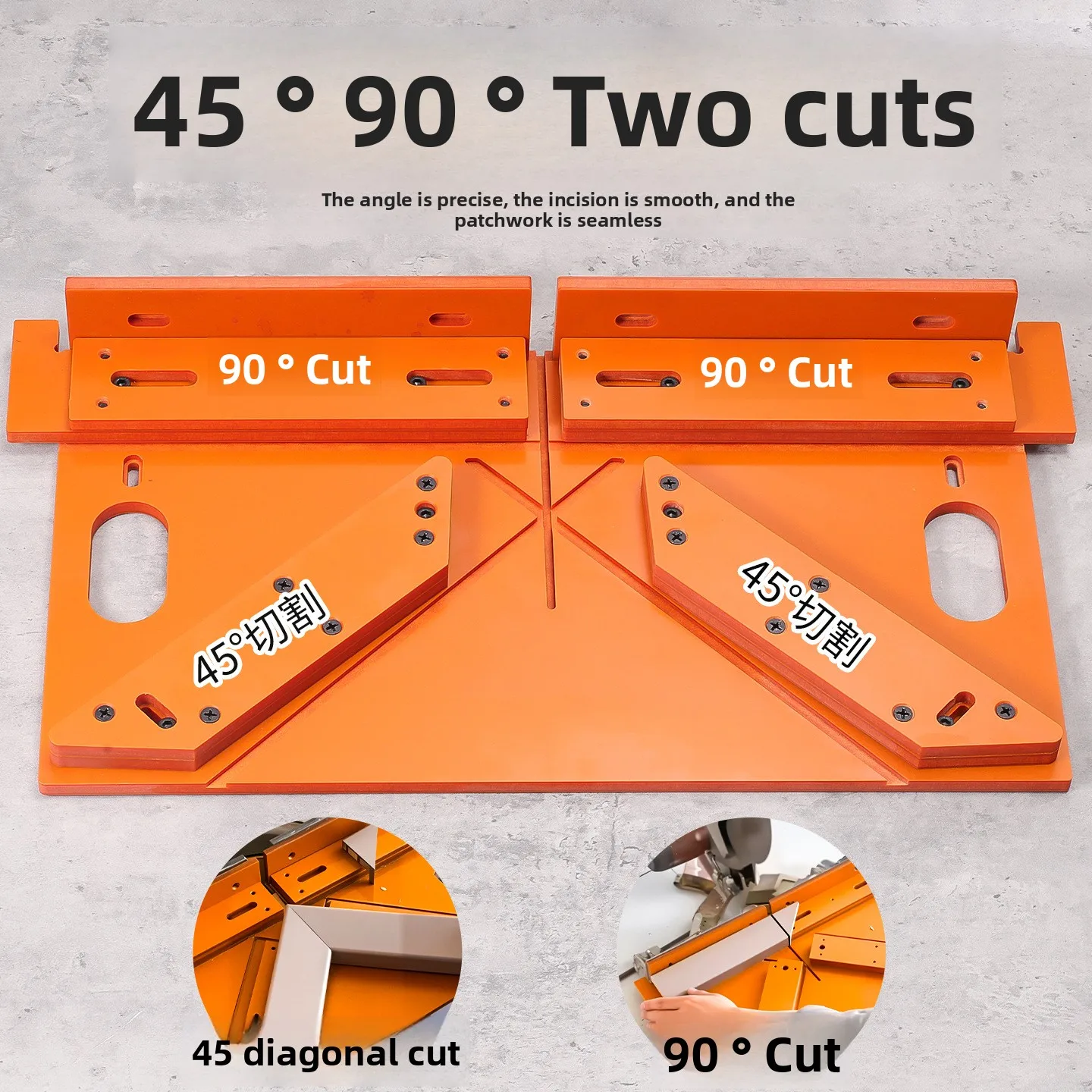 45° Bevel Cutting Auxiliary Fixture - Thickened Fixed Positioning Tool for Door Window Trim & Electric Wood Panel Processing