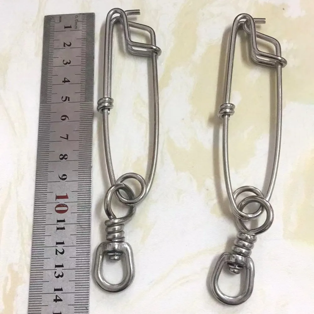 

20pcs Durable Ring Fishing Snap Connector Stainless Steel 360 degree rotation Fishing Connector Fishing Clip Snap
