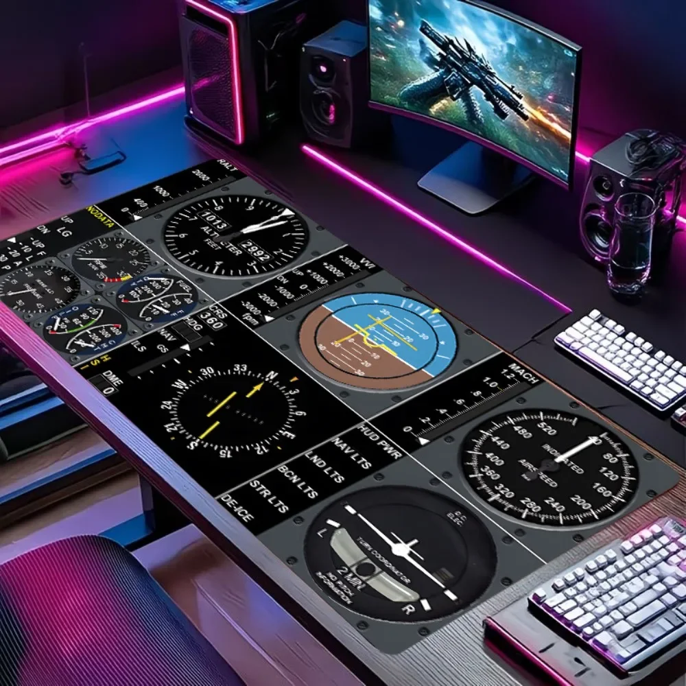 CIFBUY Large Mouse Pad Aircraft Cockpit Dashboard Pattern Non-Slip Rubber Desk Mat Smooth Precision Washable Gaming Office