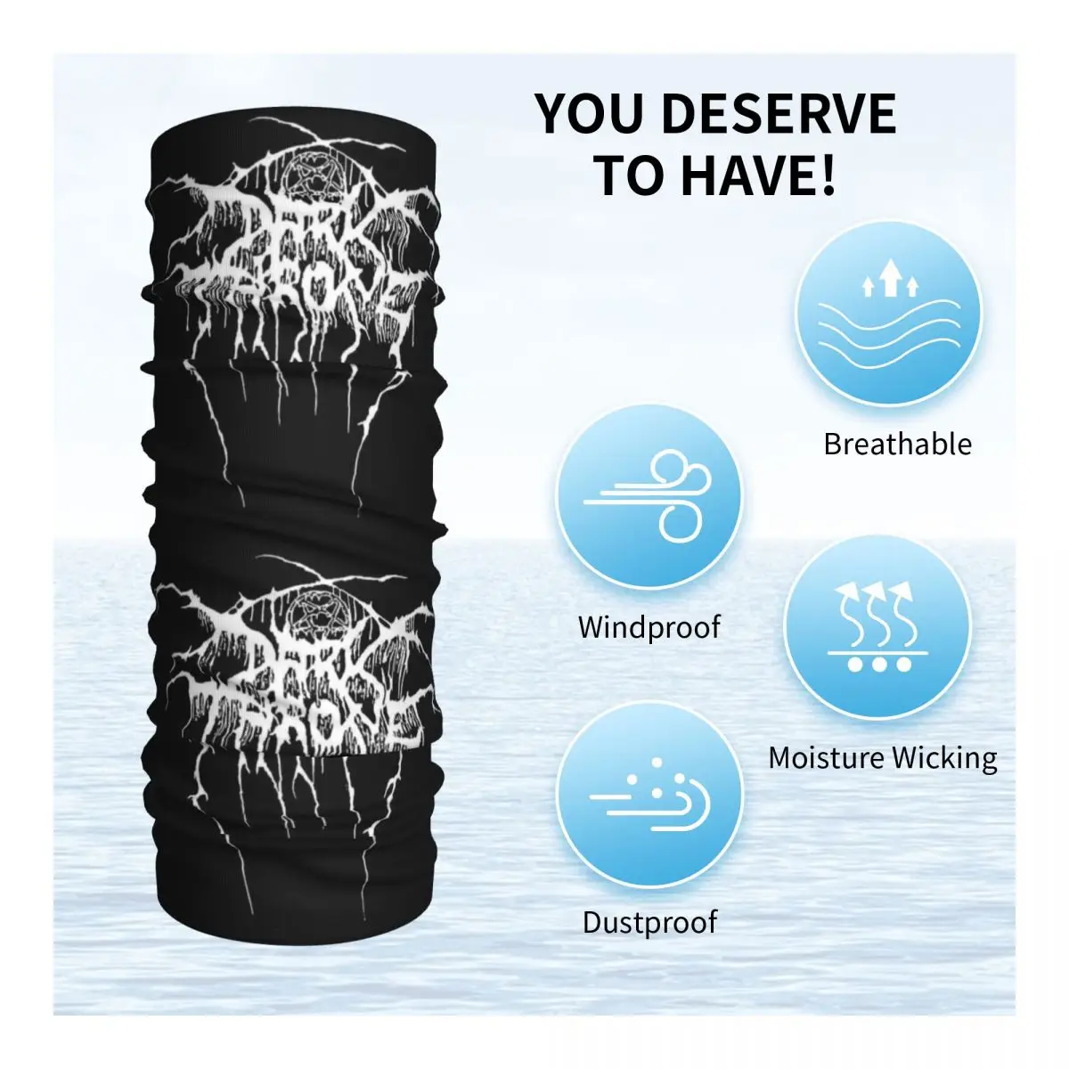 Darkthrone Logo Neck Gaiter Women Men UV Protection Winter Norwegian Black Metal Band Bandana Scarf for Cycling