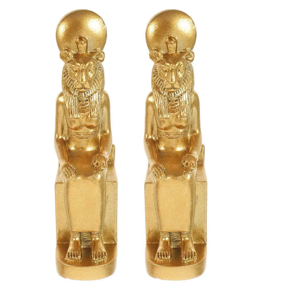 

2 Pcs Statue Resin Decor Ornament Vintage Home Office Desk Garden Figurines Ancient Artifact