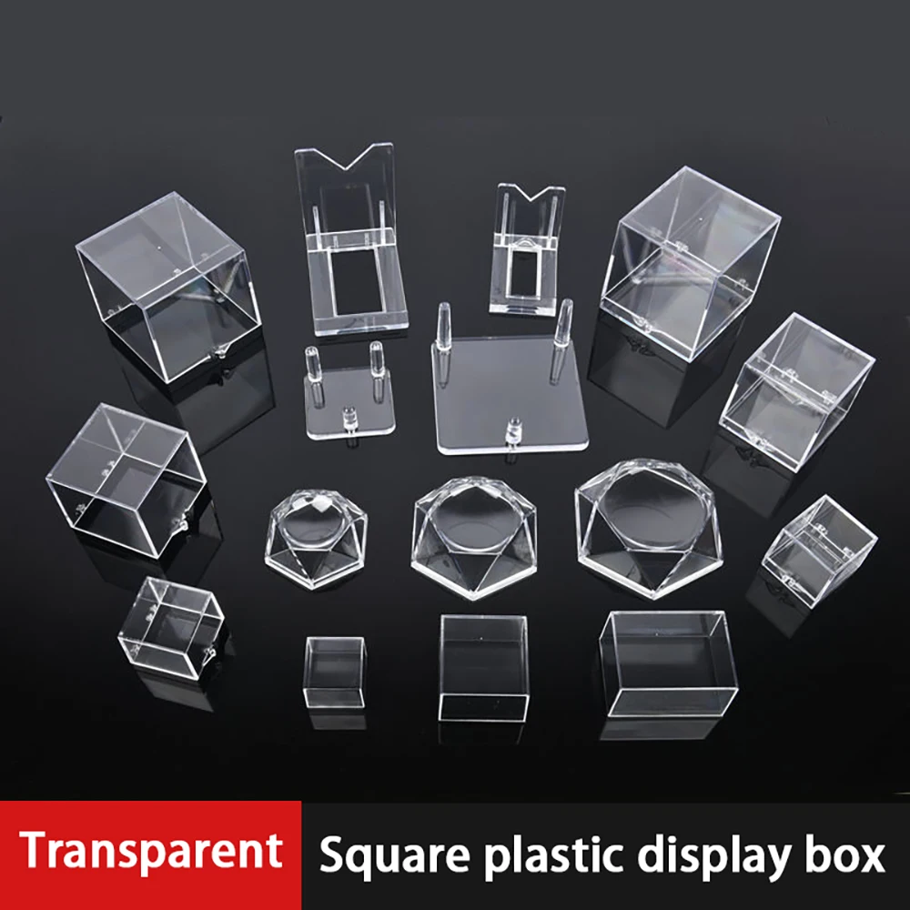 

1-10 шт. Прозрачные пластиковые коробки-кубы для минералов, коробки для образцов минералов, коробки для демонстрации и хранения кристаллов