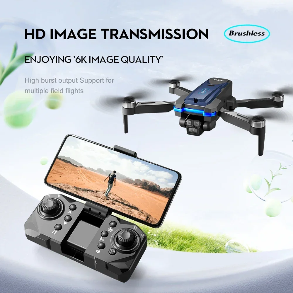 S8S RC Dron Brushless Motor 4K HD Three ESC Camera Optical Flow 360° Obstacle Avoidance Drone with Camera Foldable Quadcopter